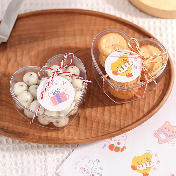 KissYou Acrylic Box Easter Party Favor Clear Heart Box with Lid Small Bridesmaid Proposal Ring Holder Heart-shaped Candy Jewelry Storage Display Boxes