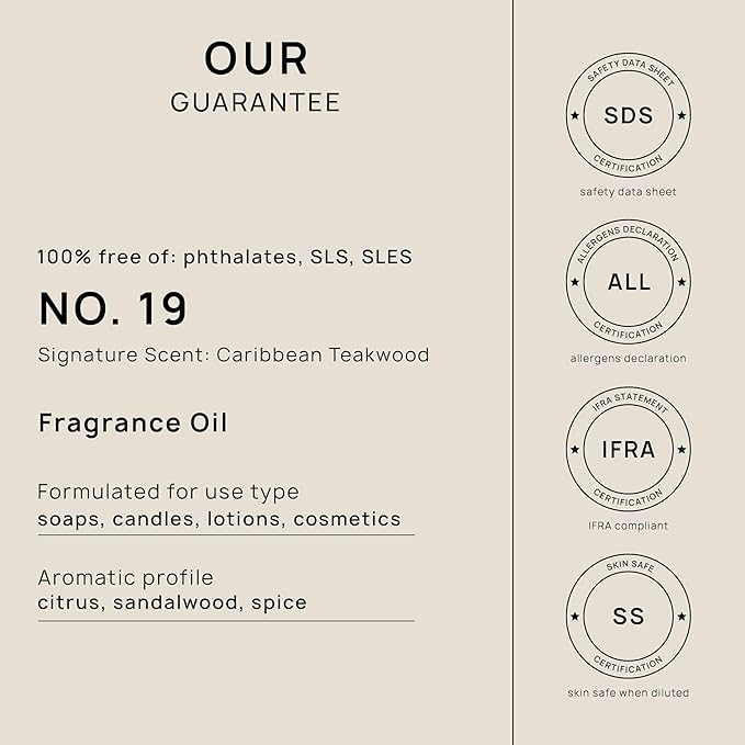 VINEVIDA [32oz] Caribbean Teakwood Fragrance Oil for Candle Making and Soap Making - Premium Candle Scents for Soy Candles