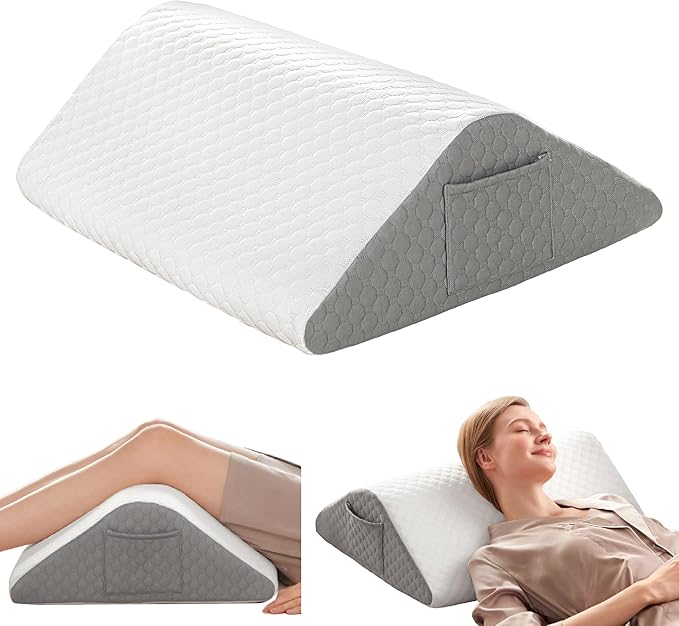 Wedge Pillow for Acid Reflux and Back Pain Relief, Snoring, Bed Wedge Pillow for Sleeping After Surgery. Triangle Pillow Wedge, Cooling Memory Foam Top
