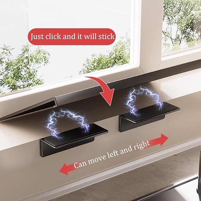 AWSAD Window Sill Extender 24x10in Countertop Extension Board with Magnetic Base Carbon Steel Ledge Plant Shelf for Kitchen, Bathroom (White, 23.6x9.8in)