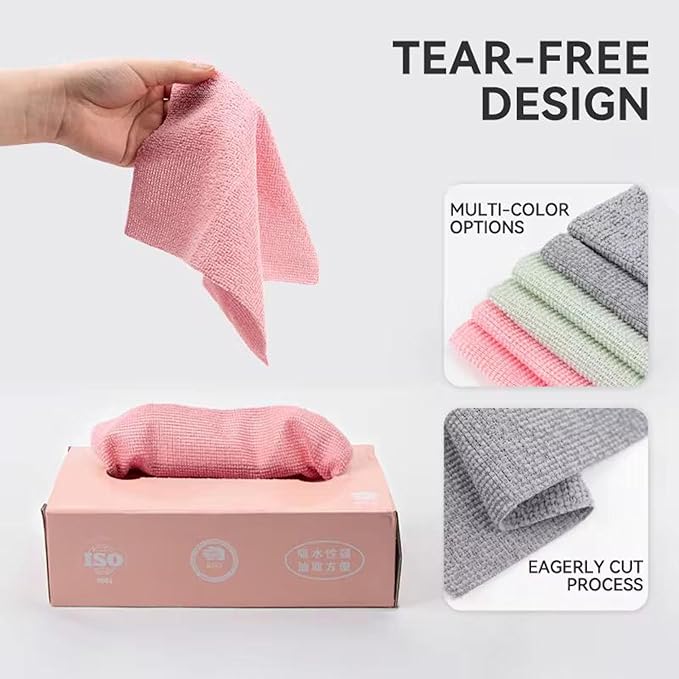 Rank Rover Microfiber Cleaning Towels | Lint-Free| Reusable Cleaning Rags for Home |Kitchen, Car | Ultra Absorbent Washable | Streak-Free Towels for Dishes, Glass, Counters (20- Pack) (Orange)