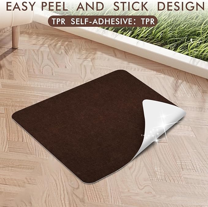Recliner Pads for Hardwood Floors Non Skid, 35"x35" Furniture Pads Floor Mats for Carpet, Anti Slide Office Chair Mat for Floor Protector, Chairs Recliner Rug Non Slip Recliner Grippers (1 Pack-Coffee