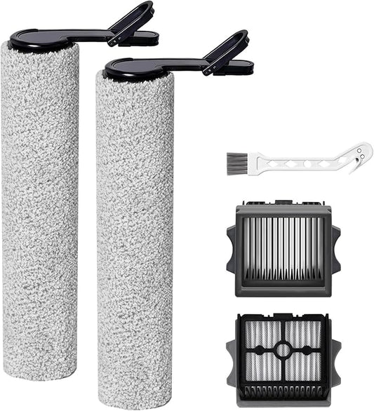 Floor ONE Stretch S6 Roller Brush Replacement and Vacuum Filter Kit Compatible with Tineco Floor ONE Stretch S6 /Swtich S6 /i5 Stretch /i6 Stretch /S7 Stretch /S9 Artist Wet Dry Cordless Vac Cleaners
