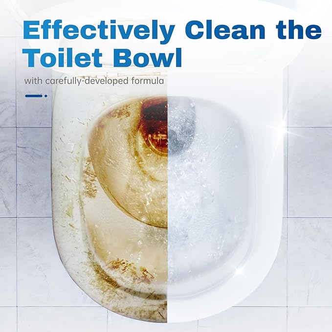 Vacplus Automatic Toilet Bowl Cleaner Tablets with Bleach - 20 Pack Deodorizer