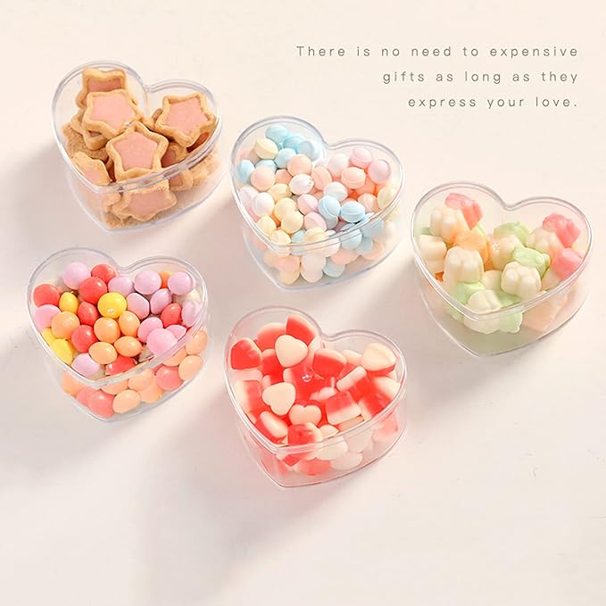 KissYou Acrylic Box Clear Display Boxes with Lid Heart-shaped Cube Crystal Jewelry Display Boxes Wedding Christmas Gift