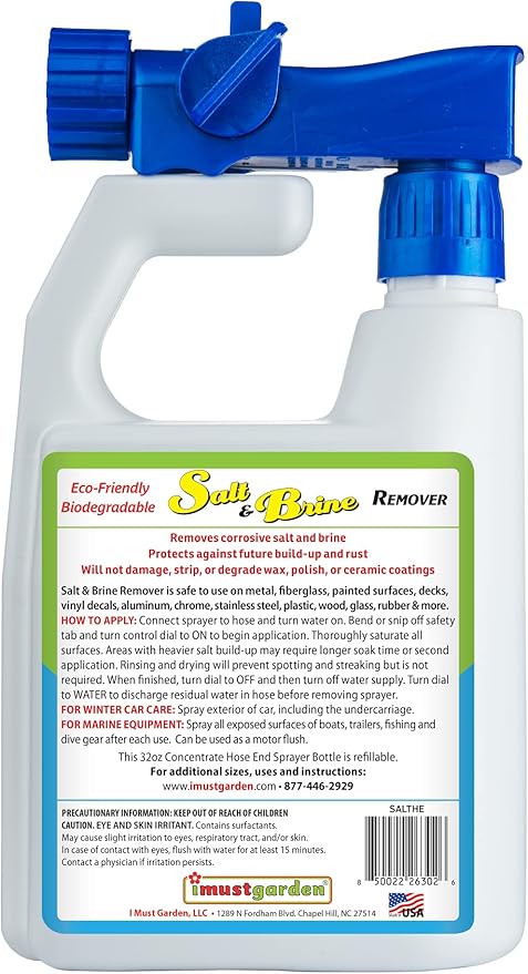 Salt & Brine Remover Concentrate, 32oz Hose-End Sprayer