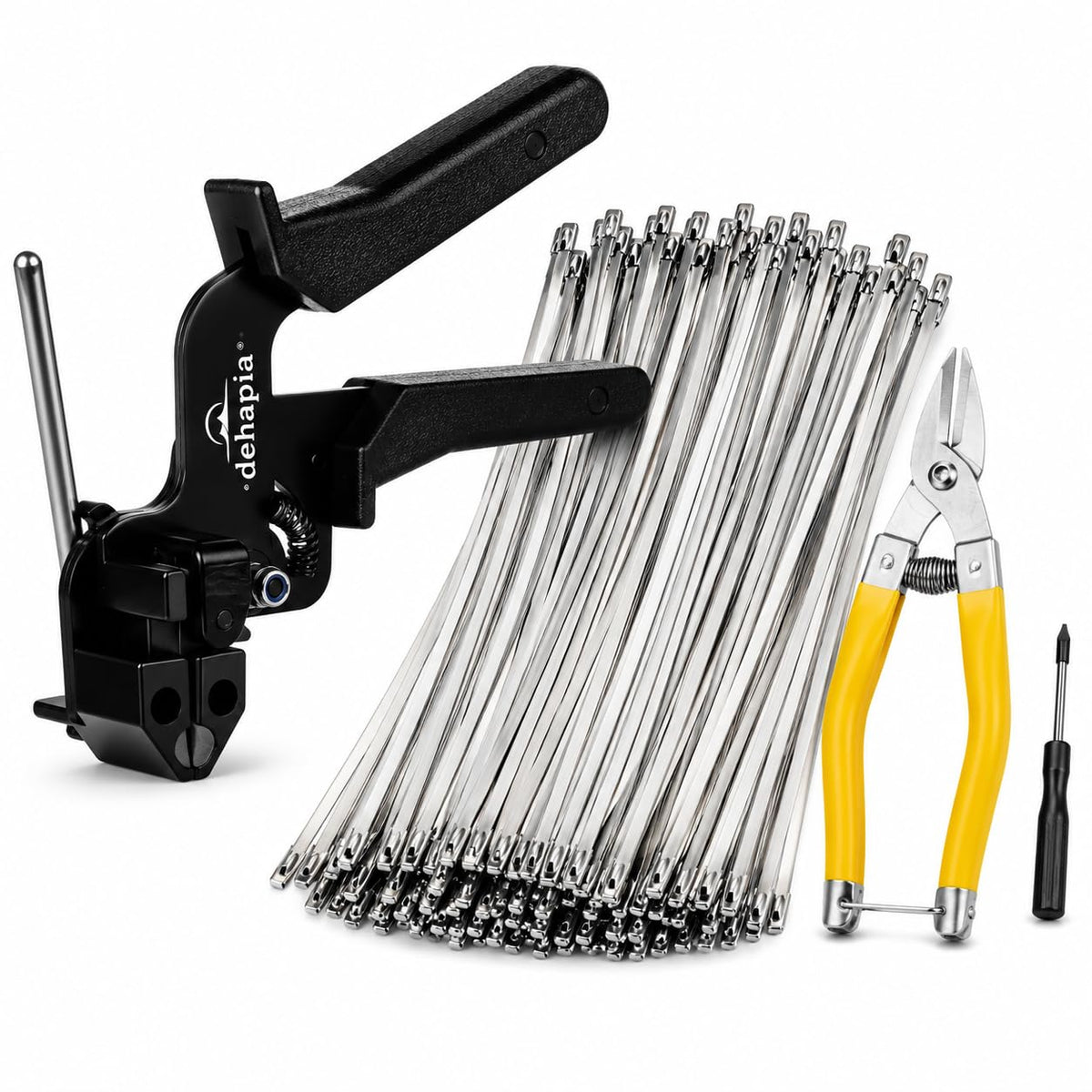 Stainless Steel Cable Tie Gun Kit, 153 Pieces, 150 Ties - Image 1