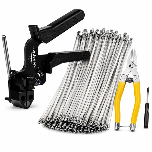Stainless Steel Cable Tie Gun Kit, 153 Pieces, 150 Ties - Image 1