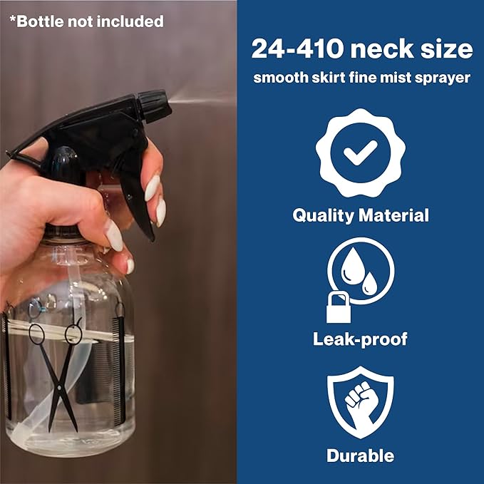 uh*Roh*Muh 24/410 Mini Trigger Sprayer (Pack of 50) White - Smooth Skirt Design, Easy Fit, Adjustable Spray Nozzle - Perfect for DIY, Home, and Garden Use