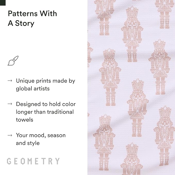 GEOMETRY Christmas Kitchen Towels - Quick Dry Microfiber Cloth Dish Towels for Kitchen Drying - Premium Quick Dry Towel - Clara Tea Towel