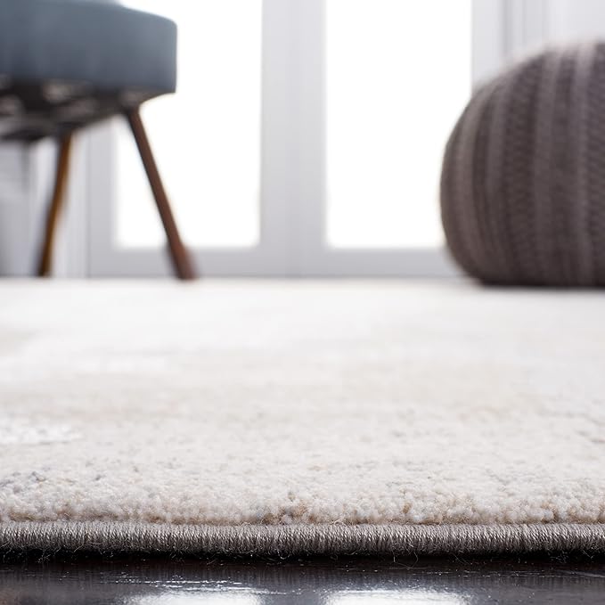SAFAVIEH Marmara Collection Accent Rug - 2'6" x 4', Grey & Beige Blue, Modern Design, Non-Shedding & Easy Care, Ideal for High Traffic Areas in Entryway, Living Room, Bedroom (MRM314F)