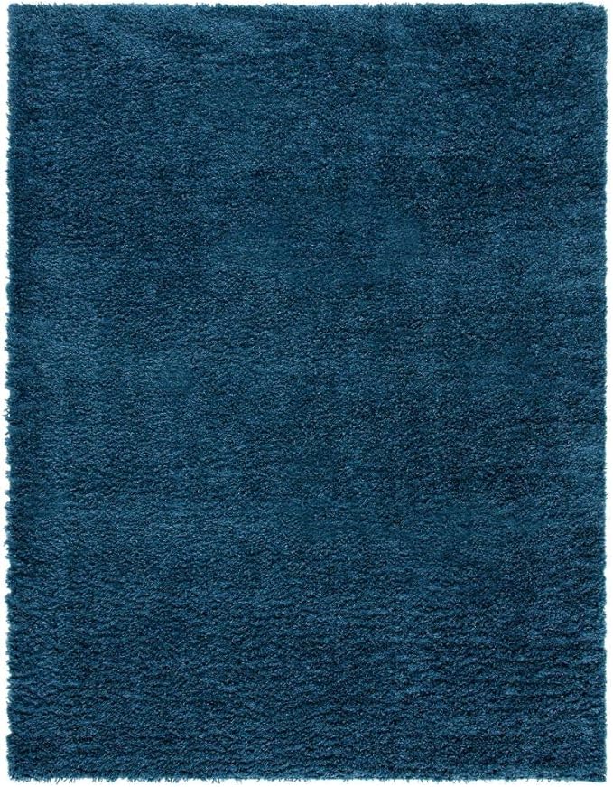 SAFAVIEH August Shag Collection Area Rug - 10' x 14', Navy, Solid Design, Non-Shedding & Easy Care, 1.5-inch Thick Ideal for High Traffic Areas in Living Room, Bedroom (AUG200M)