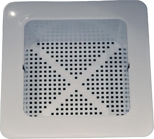 Drain Savior - 11.75-Inch Square Flanged Plastic Floor Drain Strainer with 3/16" Holes, Square Sink Drain Basket for Restaurants, Homes, Commercial Sink Strainer
