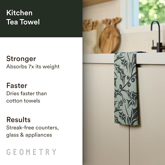GEOMETRY Christmas Kitchen Towels - Quick Dry Microfiber Cloth Dish Towels for Kitchen Drying - Premium Quick Dry Towel - Winter Foliage