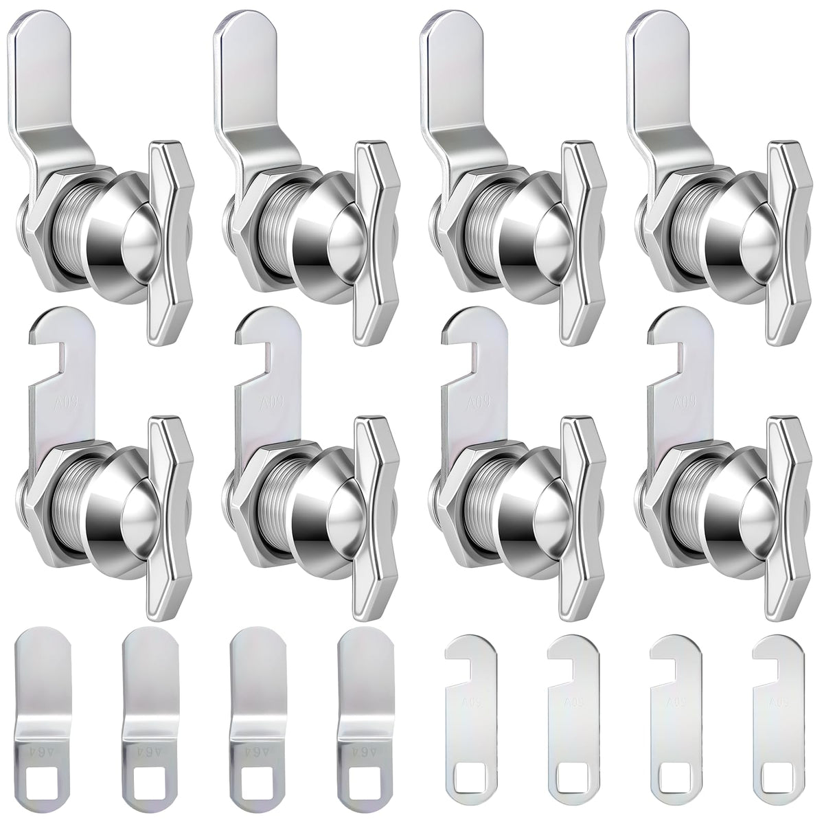Camper Storage Door Latch, Thumb Operated Offset Cam Locks - Image 1