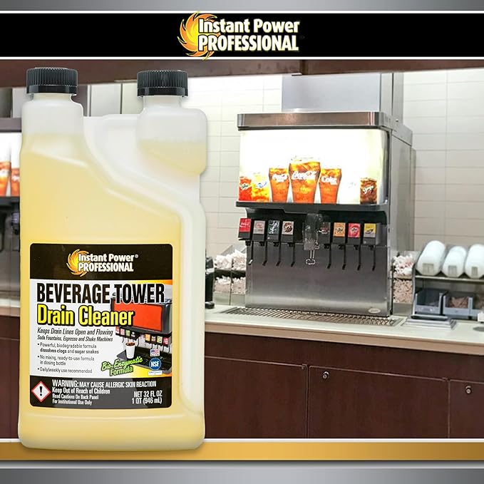 Instant Power Professional Beverage Tower Drain Cleaner, 32 Fl Oz, 12 Pack