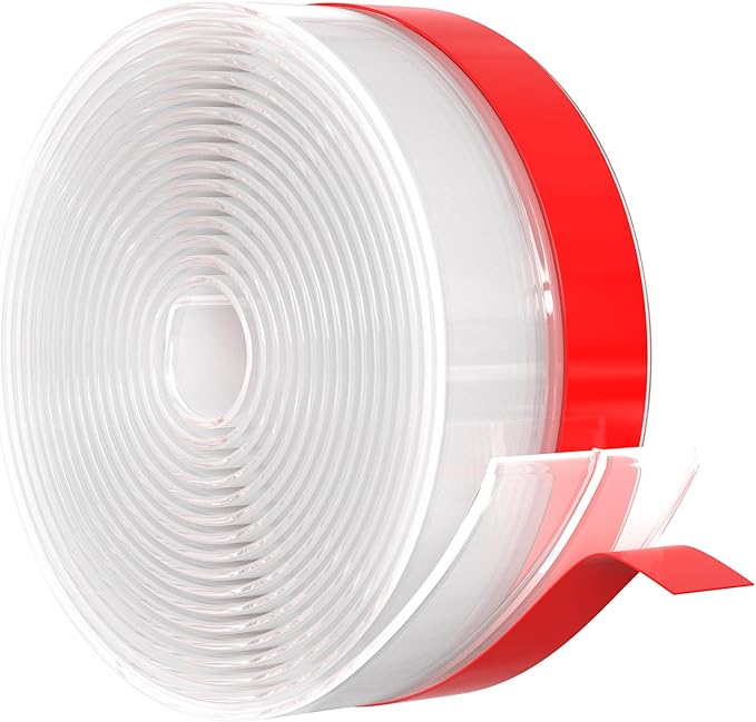 【2026 New Upgrade】 Wide Silicone Weather Stripping Door Seal with Strong Adhesive 2" x 20 ft, Draft Stopper for Garage, Shower & Sliding Doors - Gap & Under Door Protection, Transparent