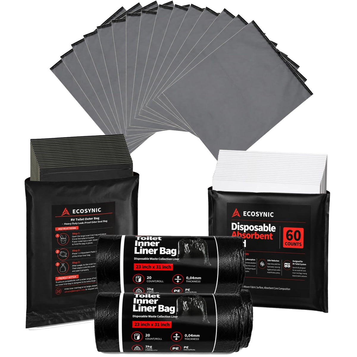 Toilet Waste Bags Kit with Triple-Protection, Leak-Proof & - Image 1