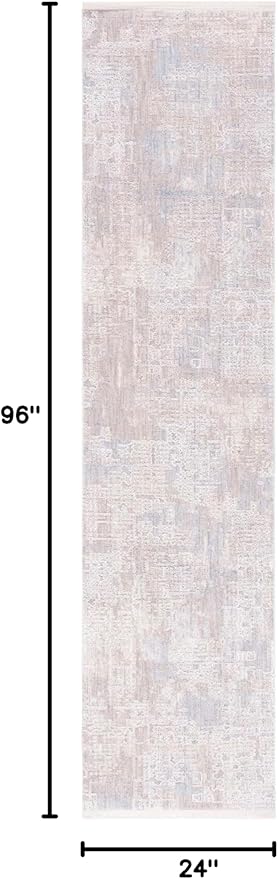 SAFAVIEH Marmara Collection Runner Rug - 2' x 8', Grey & Beige Blue, Modern Design, Non-Shedding & Easy Care, Ideal for High Traffic Areas in Living Room, Bedroom (MRM314F)