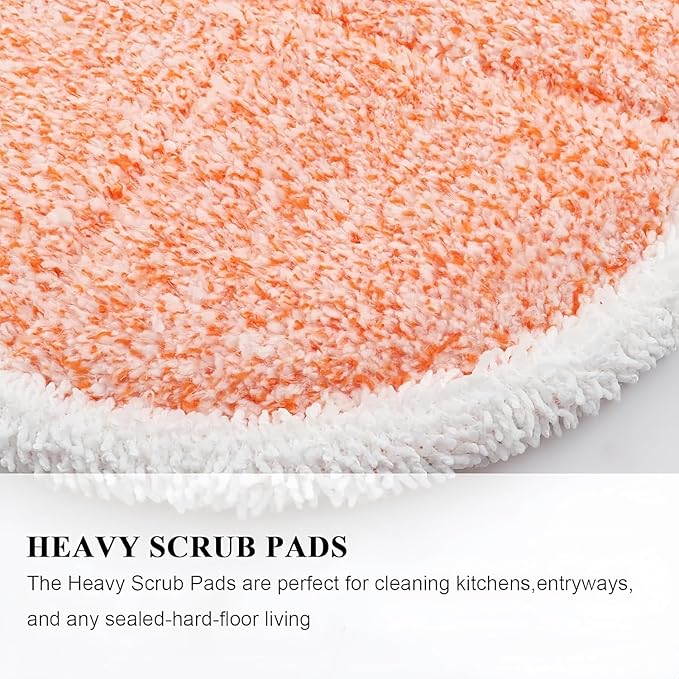 Replacement Pads for Bissell Spin Wave Mop: 16 Pads for Bissell Spin Wave/Crosswave,Expert/Pet/Cordless Hard Floor,2124 20393 2039a 20399 2039w 23159 23157 Spin Mop Cleaner Scrub (16-Orange)