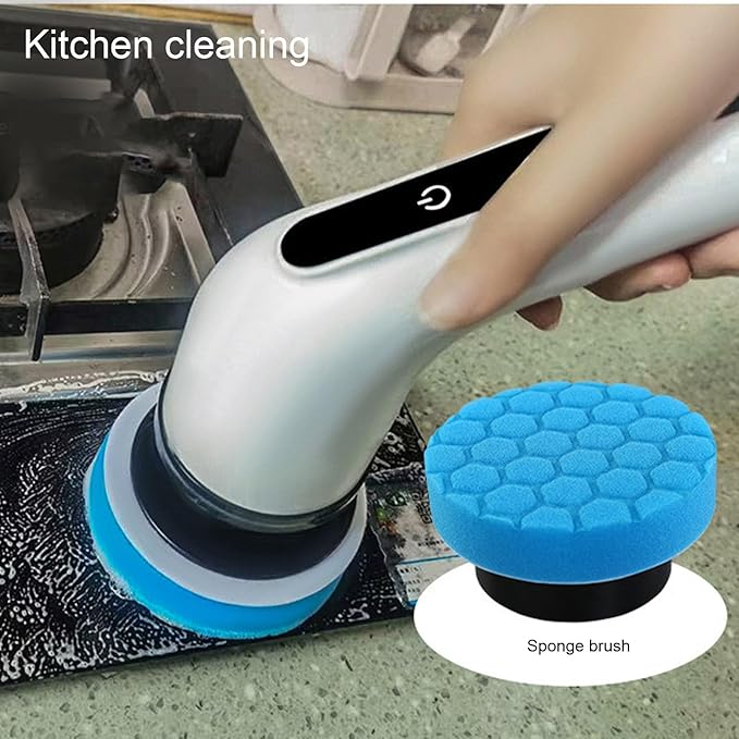 Electric Spin Scrubber, Cordless Cleaning Brush with 9 Replaceable Brush Heads and Extension Handle, Bathroom Scrubber for Bathtub, Tile, Floor,Kitchen, Car, Depisutarg4vgqcxnh
