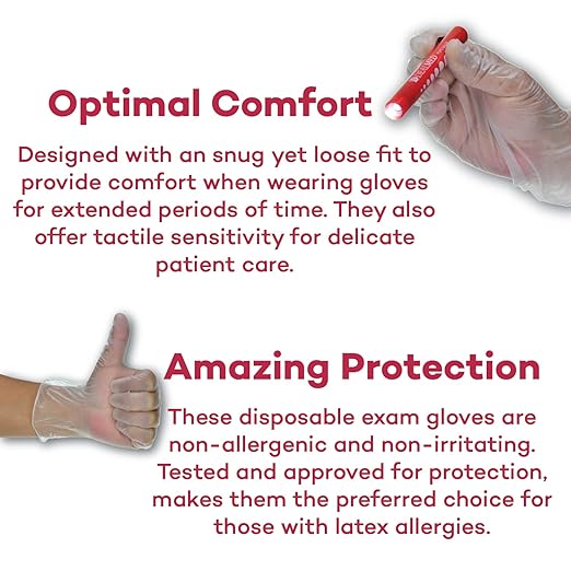Dealmed Vinyl Exam Gloves 1000 ct. Medium Medical, Disposable, Latex Free Gloves for First Aid Kit and Medical Facilities