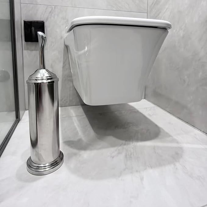 Vince Camuto Toilet Bowl Brush with Holder, Durable Bathroom Cleaning Tool, Modern Design for Easy Toilet Maintenance, Bathroom Cleaner Brush for Efficient Cleaning and Hygiene