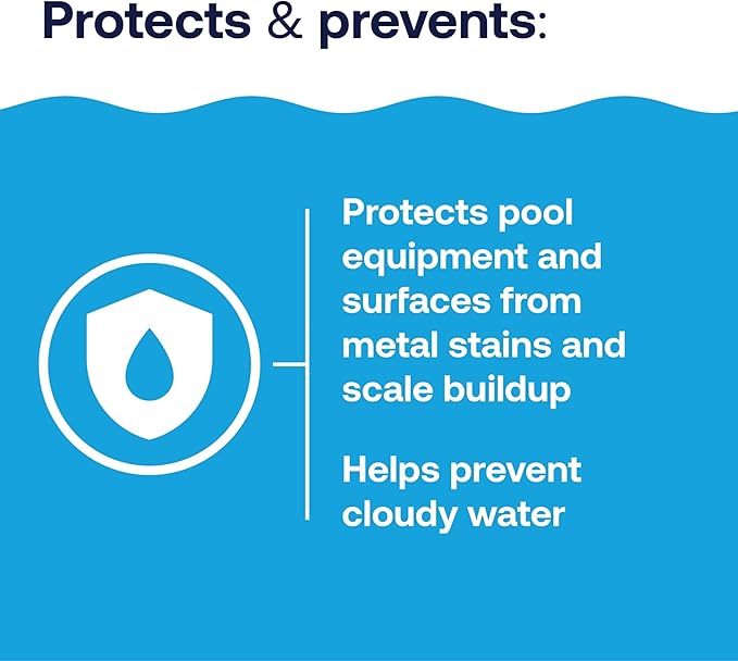 HTH 67218 Swimming Pool Care Metal, Stain & Scale Control - Prevents Metal Staining and Scale Build Up, Removes Fresh Metal & Copper Stains, Compatible with All Swimming Pools, 32oz