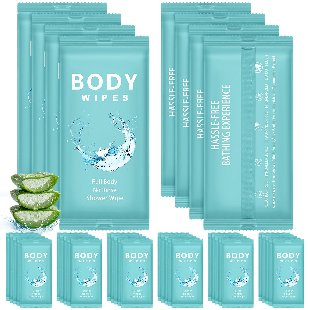 Treela 300 Pcs Large Body Wipes Bulk Deodorant, 7.09" X 9.84" - Image 1
