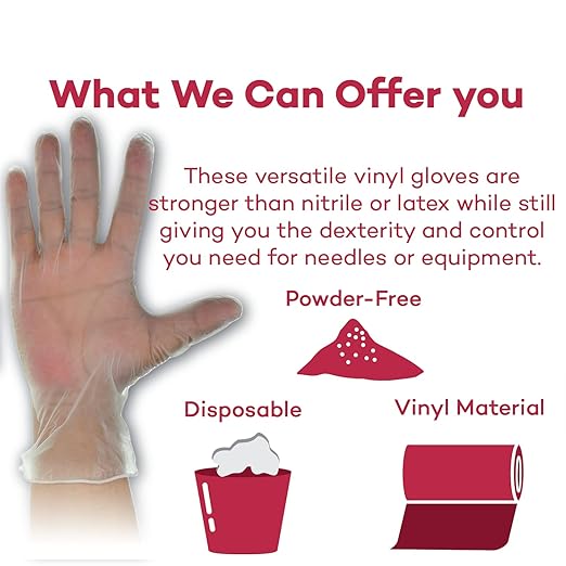 Dealmed Vinyl Exam Gloves 1000 ct. Extra Large Medical, Disposable, Latex Free Gloves for First Aid Kit and Medical Facilities