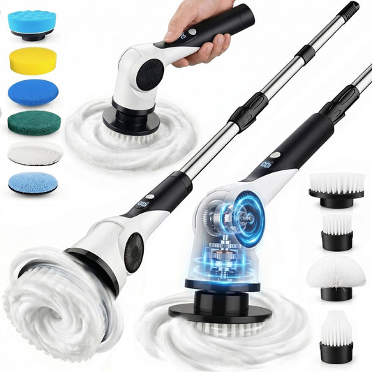 Electric Spin Scrubber, 3-Speed Shower Scrubber with Long - Image 1