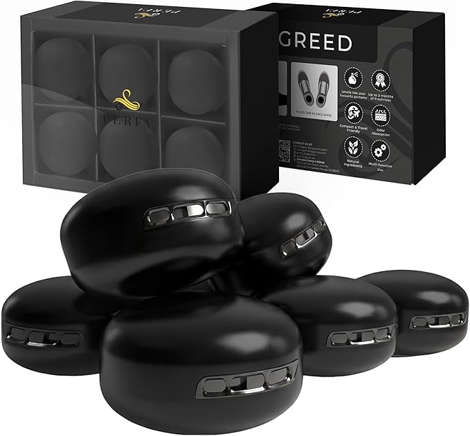Premium Shoe Deodorizer (Pack of 6) | Scented Odor Ball for Shoes | Long-Lasting | Multi-use Shoe Deodorant for Shoes, Closet, and Bags by Perfa