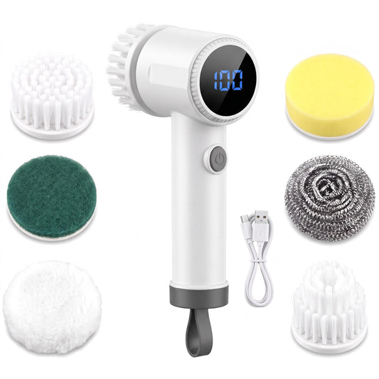 Electric Spin Scrubber with 6 Brush Heads for Shower and Bathroom - Image 1