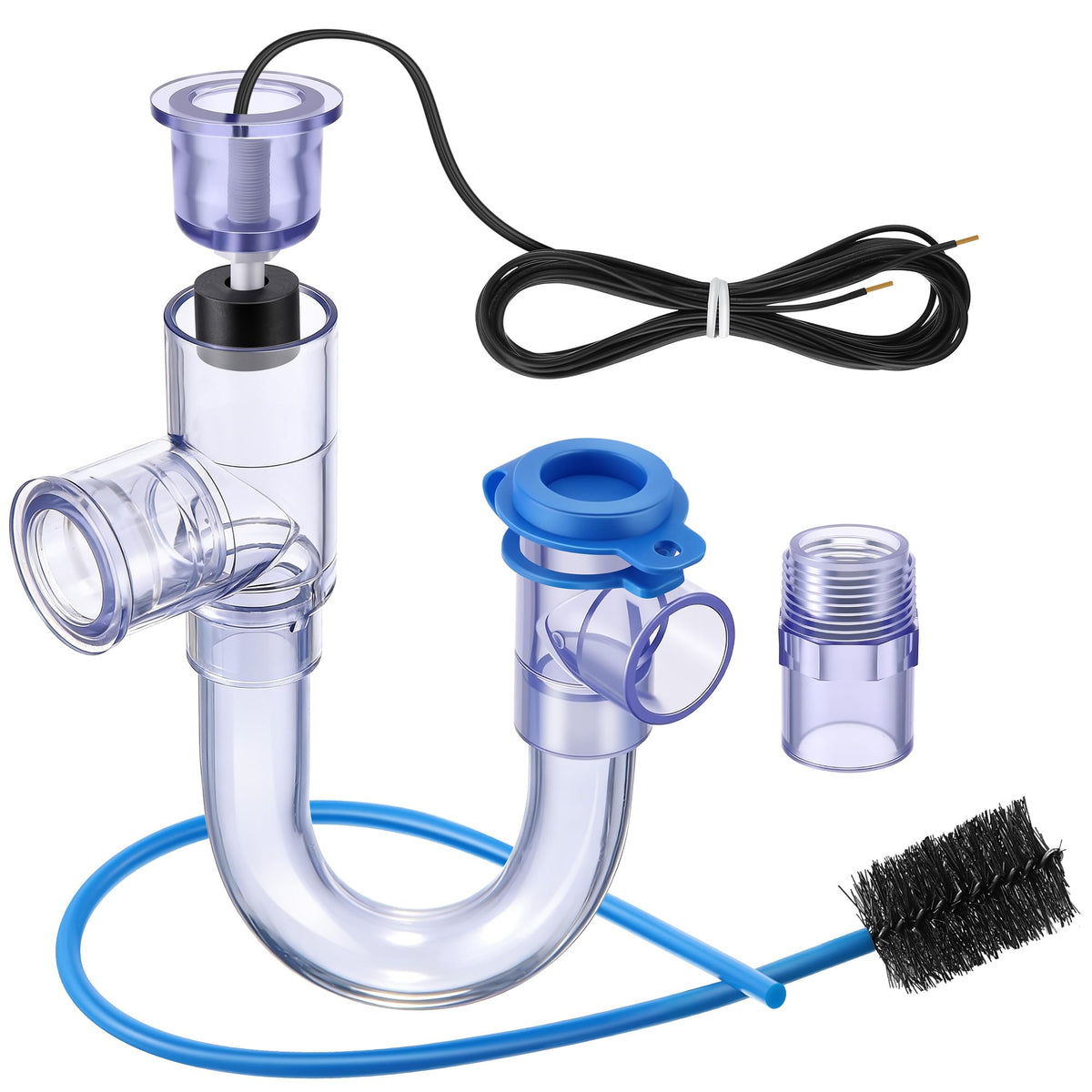 1 Pack 3/4" Condensate Trap with Built in Overflow Switch, Clear - Image 1