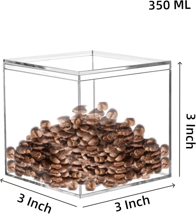 KissYou Clear Box Acrylic Square Cube, 24 Pack Small Plastic Storage Containers with Lid Jewelry Box Easter Candy Pill and Tiny Jewelry Boxes