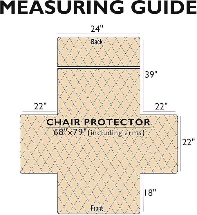Cmfshape Skidproof Sofa Cover-Taupe Sofa Slipcover with Elastic Straps-Easy Fit Slip Cover-Patchwork Washable Furniture Protector for Pets and Kids(Recliner,Taupe)