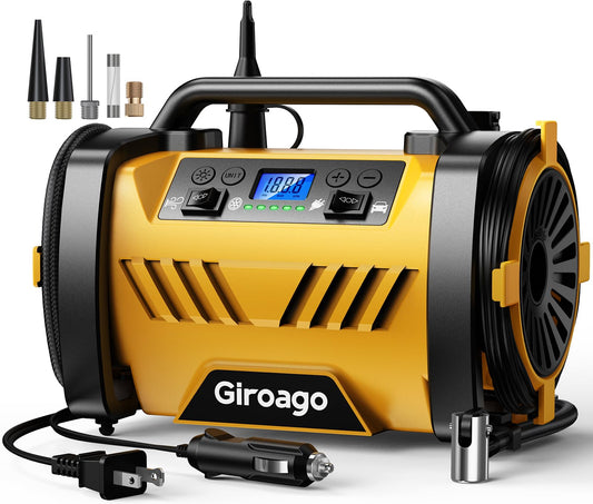 Tire Inflator Portable Air Compressor - 12V DC/120V AC Dual Power - Image 1