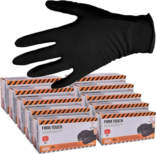 Glove Station Disposable Nitrile Gloves - 1000-Count - Non-Latex Gloves for Kitchen, Cleaning, and Cooking - Textured for Better Grip 8MM-XL-Black