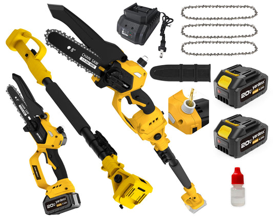 YardenX 2-in-1 Cordless Pole Saw & Mini Chainsaw,8-Inch - Image 1