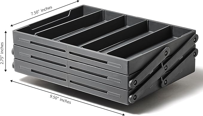 Ontel Smart Drawer Organizer, Multi-Level Jewelry and Cosmetics Storage, Black, 2.65 in