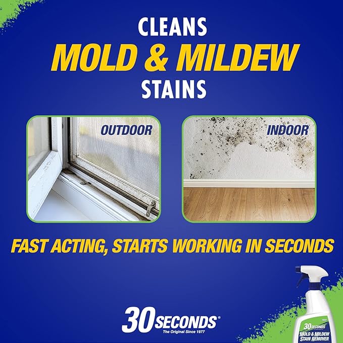 30 SECONDS Mold & Mildew Stain Remover - Professional Indoor & Outdoor Spray