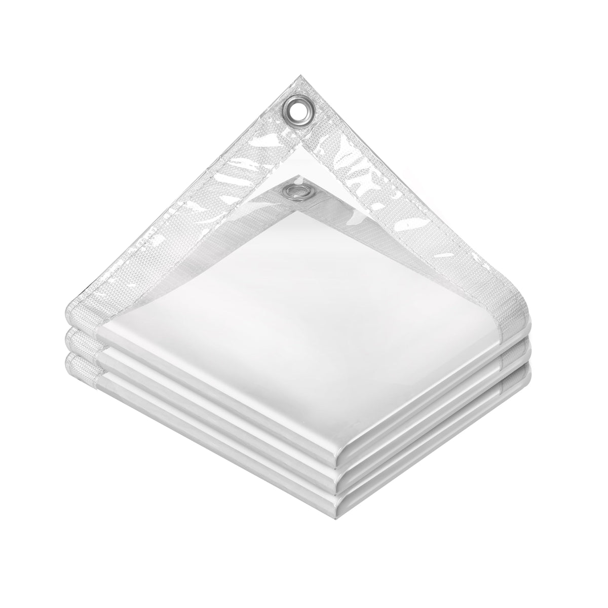 Clear Vinyl Enclosure Tarp, 12 Mil Waterproof with Grommets - Image 1