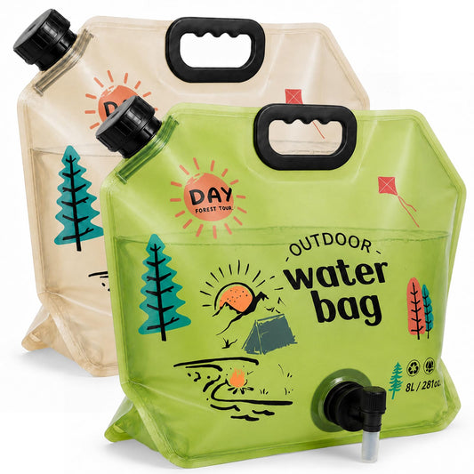 2 Pack Camping Water Container, 2 Gallon Collapsible Water - Image 1