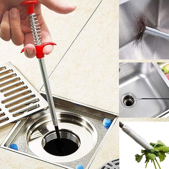 Drilax 36-Inch Flexible Grabber Tool for Drains | Spring-Action Claw with Mechanical Fingers for Hair Removal, Sink & Shower Clog Cleaner | Bendable Pickup Tool for Kitchen, Bathroom, RV