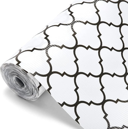 Glotoch 2 Rolls Non Adhesive Shelf Liners for Kitchen Cabinets, Non Slip Drawer Liners for Kitchen, Waterproof Cabinet Liners for Shelves/Dresser/Refrigerator/Bathroom,17.5" x 30 FT, White