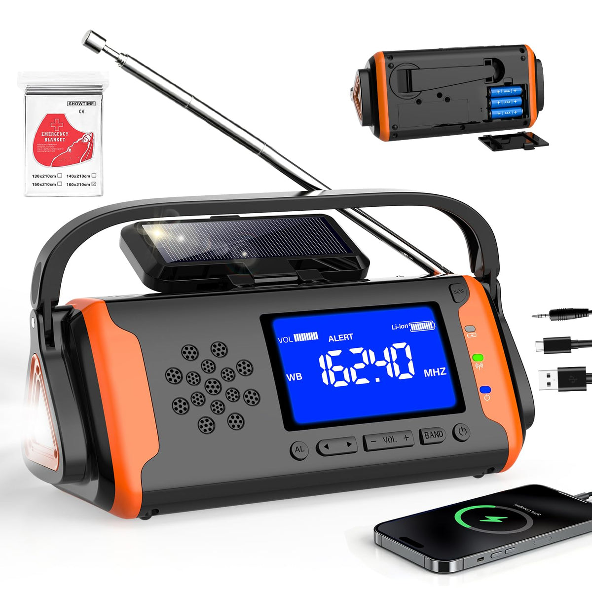 NOAA Weather Alert Radio Digital Display, Emergency Radio - Image 1