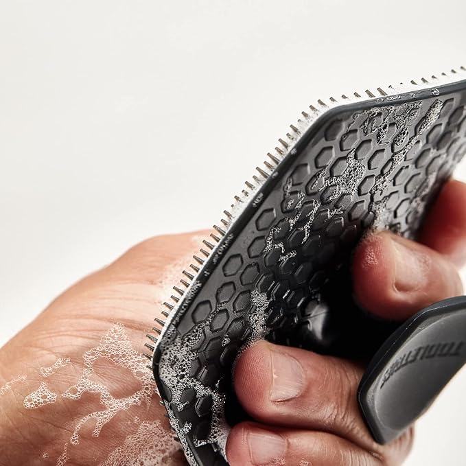 TOOLETRIES The Ultimate Scrubber Set - with 2X Scrubbers & Holders - Silicone Toiletry Organizer, Shower & Bathroom Accessory - Features Silicone-Grip Technology, Removable & Reusable - Charcoal
