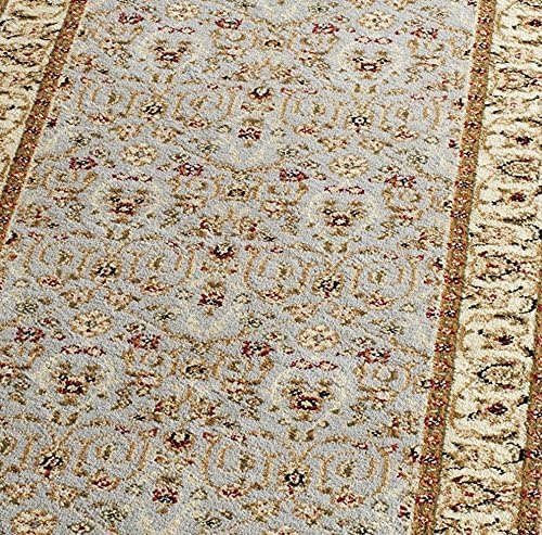 SAFAVIEH Lyndhurst Collection Runner Rug - 2'3" x 9', Light Blue & Ivory, Traditional Oriental Design, Non-Shedding & Easy Care, Ideal for High Traffic Areas in Living Room, Bedroom (LNH312B)