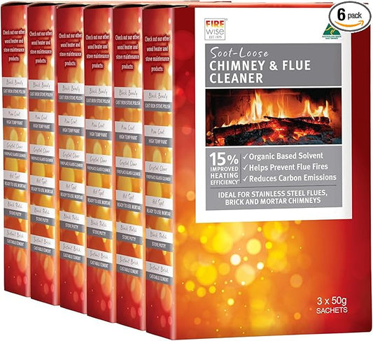 Firewise 18 Treatments Soot-Loose Chimney & Flue Cleaner Dissolves Soot, Tar and Creosote Increases Heater Efficiency, Reduces Smoke Emissions & is Non-Corrosive