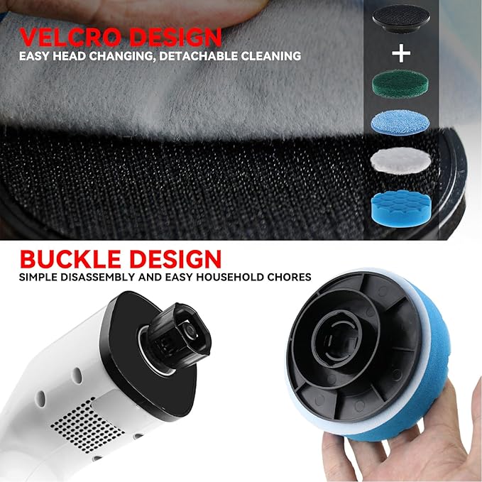 Electric Spin Scrubber, Cordless Handheld Adjustable Cordless Shower Cleaning Brush, 25W Smart Power Shower Cleaning Brush, Low Noise Power Shower Scrubber for Bathroom